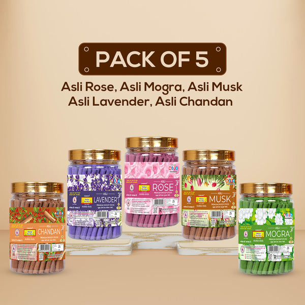 Asli Flower Premium Dhoop Sticks – Pack of 5