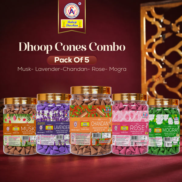 Asli Flower Premium Dhoop Cones Combo – Pack of 5