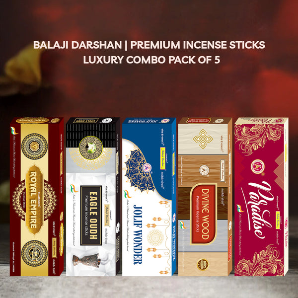 BALAJI DARSHAN - PREMIUM INCENSE STICKS - LUXURY COMBO