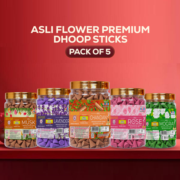Asli Flower Premium Dhoop Cones Combo – Pack of 5