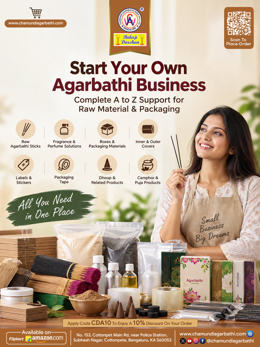 Start Your Own Agarbathi Business with Chamundi Agarbathi – A to Z Raw Material &amp; Packaging Support
