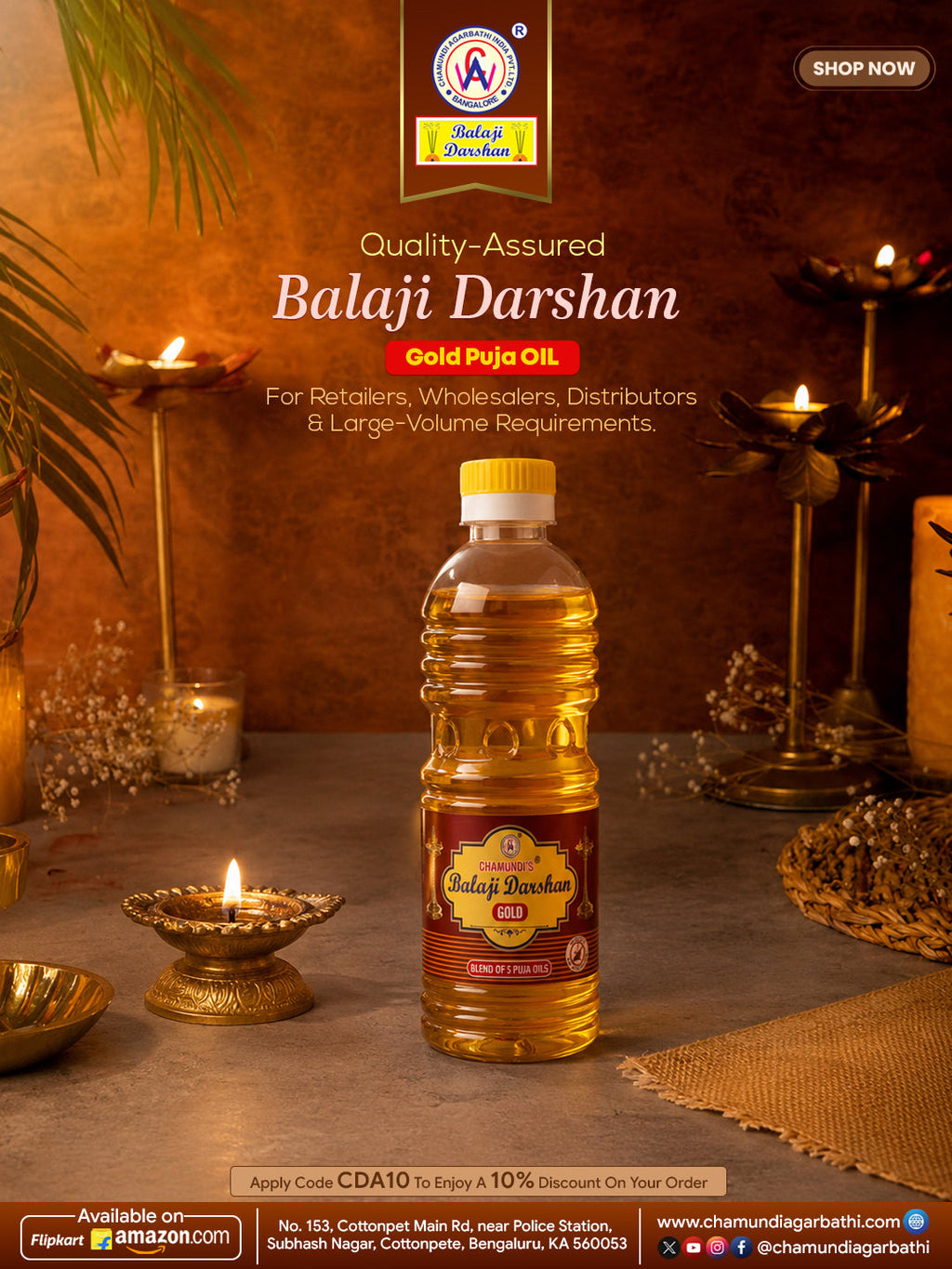 Looking for Puja Oil in Bulk? Choose Balaji Darshan Puja Oil for Your Business